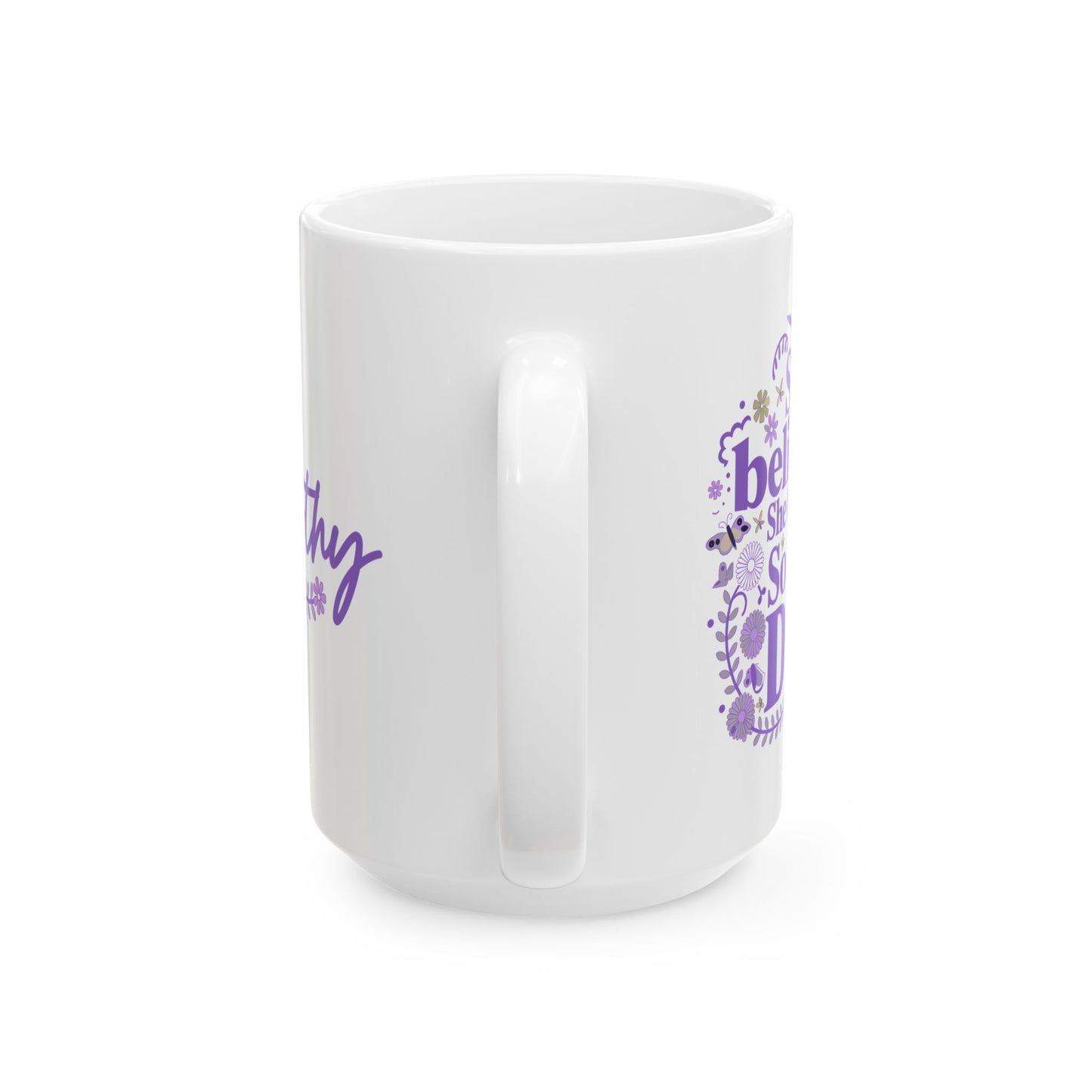 She Believed Personalized Mug, Purple