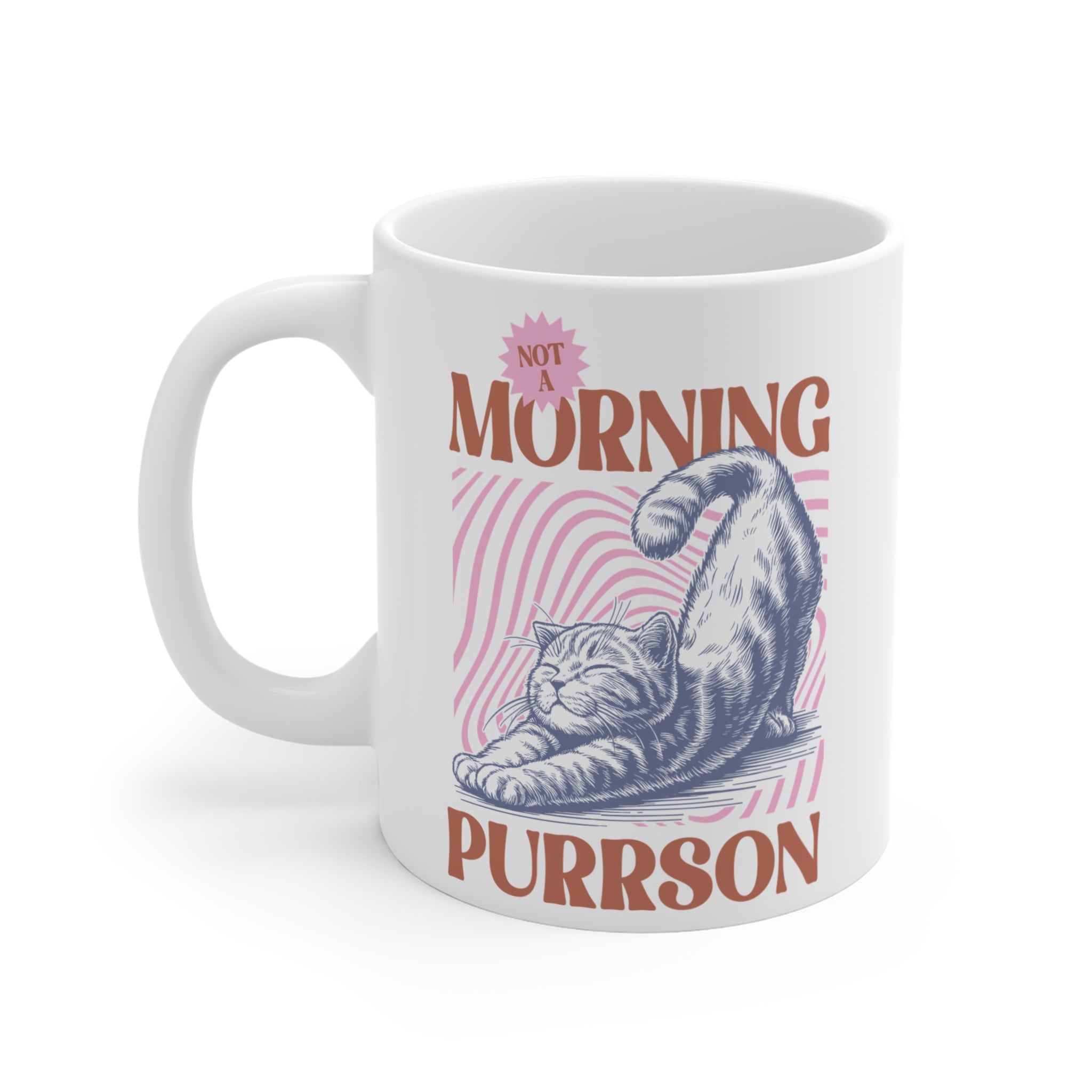 Personalized Not a Morning Person Cat Mug 11oz