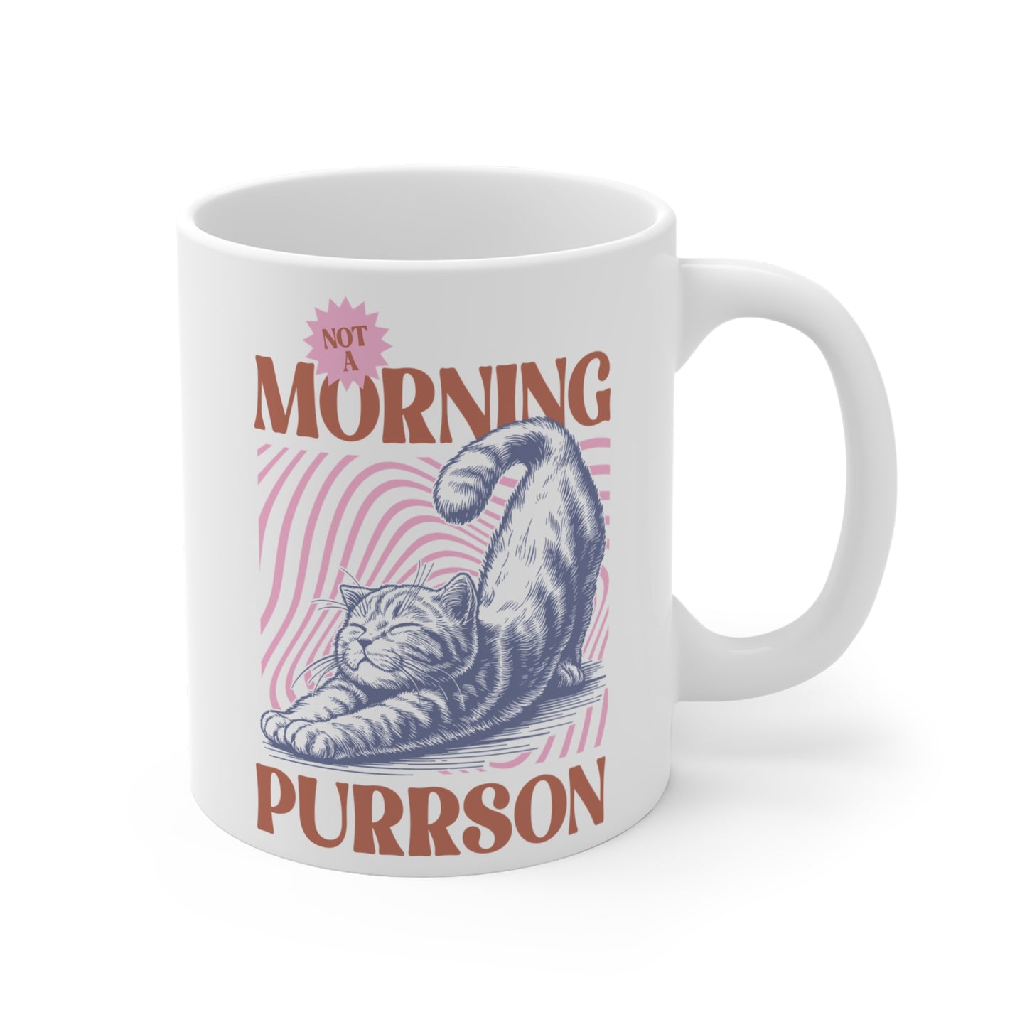 Personalized Not a Morning Person Cat Mug 11oz